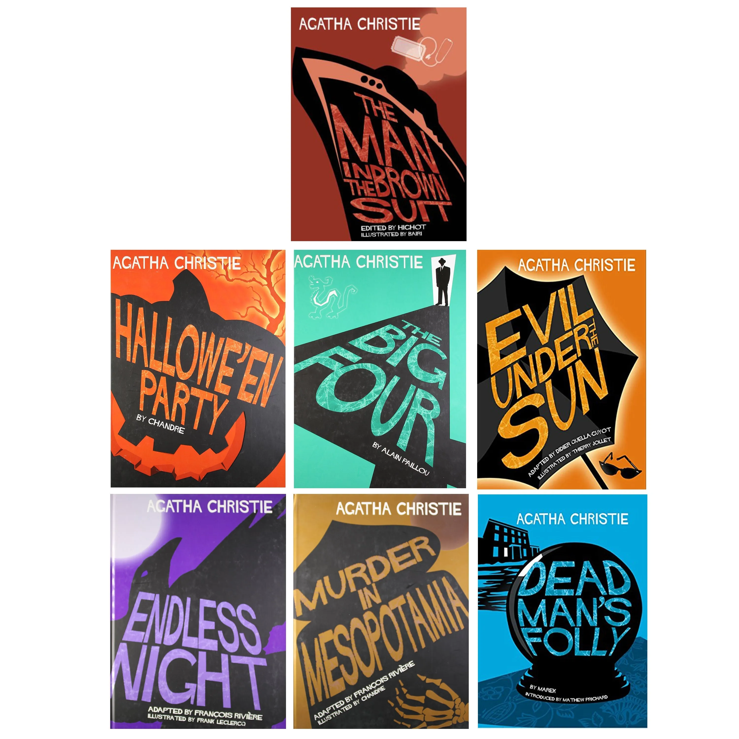 Agatha Christie Comic Strip 7 Books Collection Set - Hardback