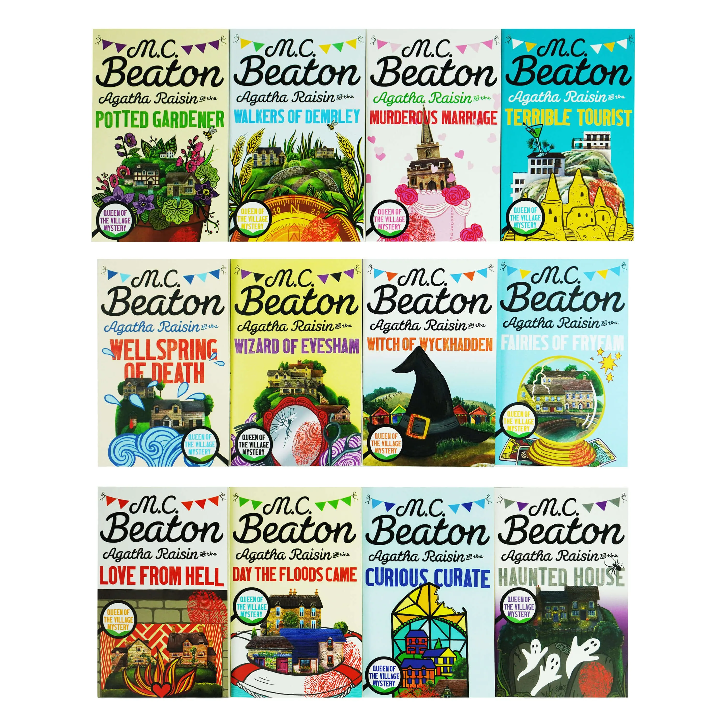 Agatha Raisin Mysteries Series by M.C. Beaton 12 Books Collection Set - Fiction - Paperback