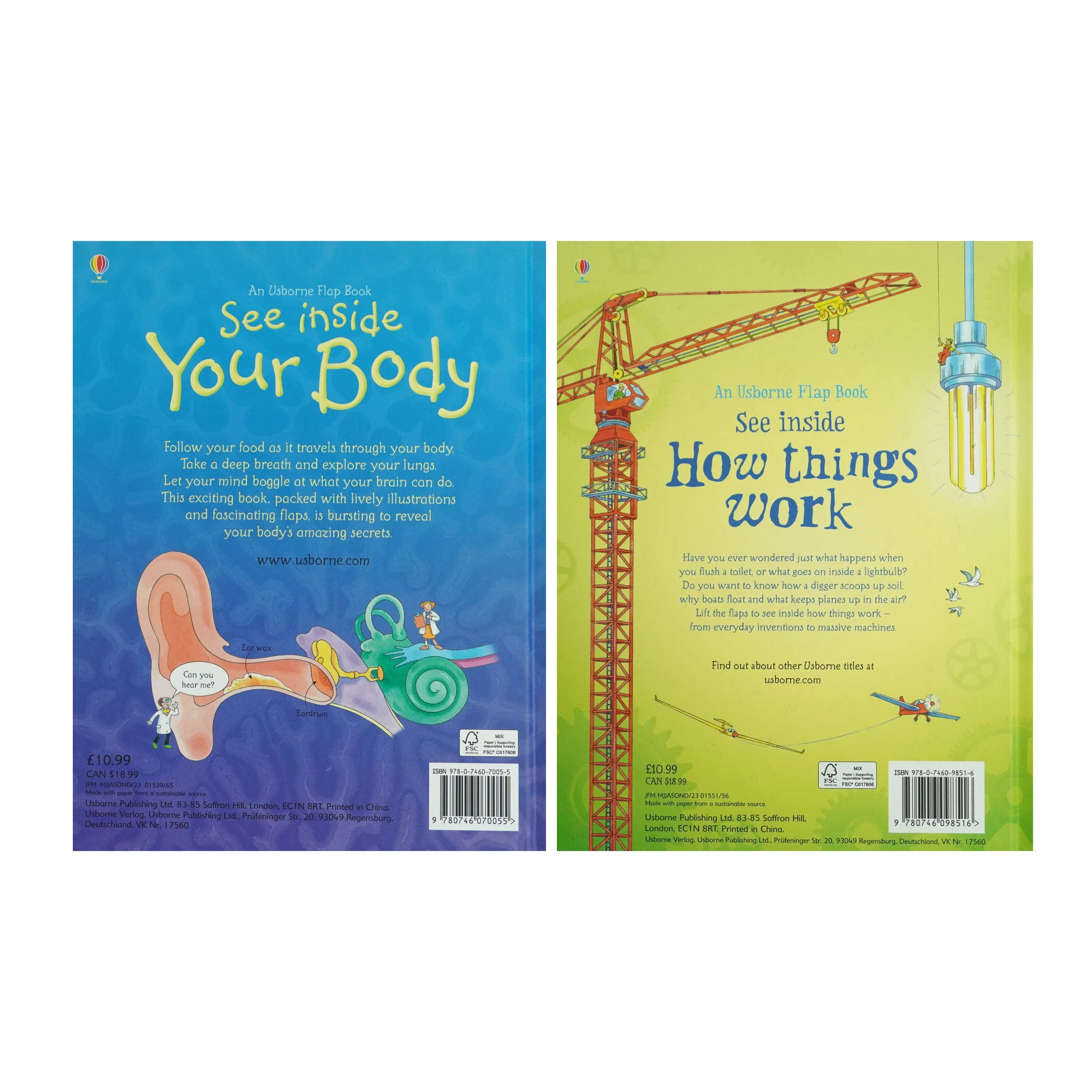 An Usborne Flap Book See Inside Series 2 Books Set - Ages 6  - Board Book