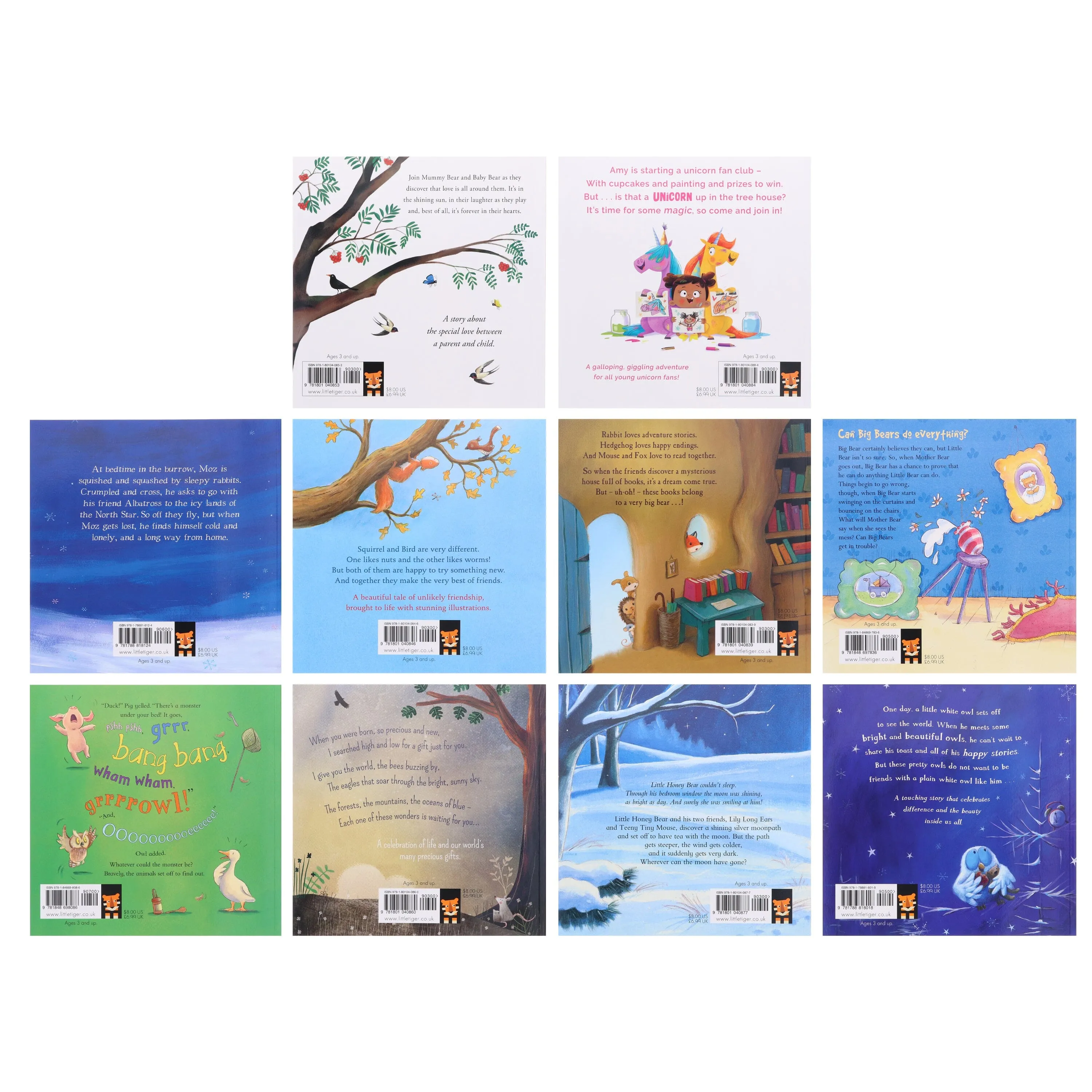 Animal Picture 10 Books Ziplock Bag by Little Tiger – Ages 0-5 – Paperback