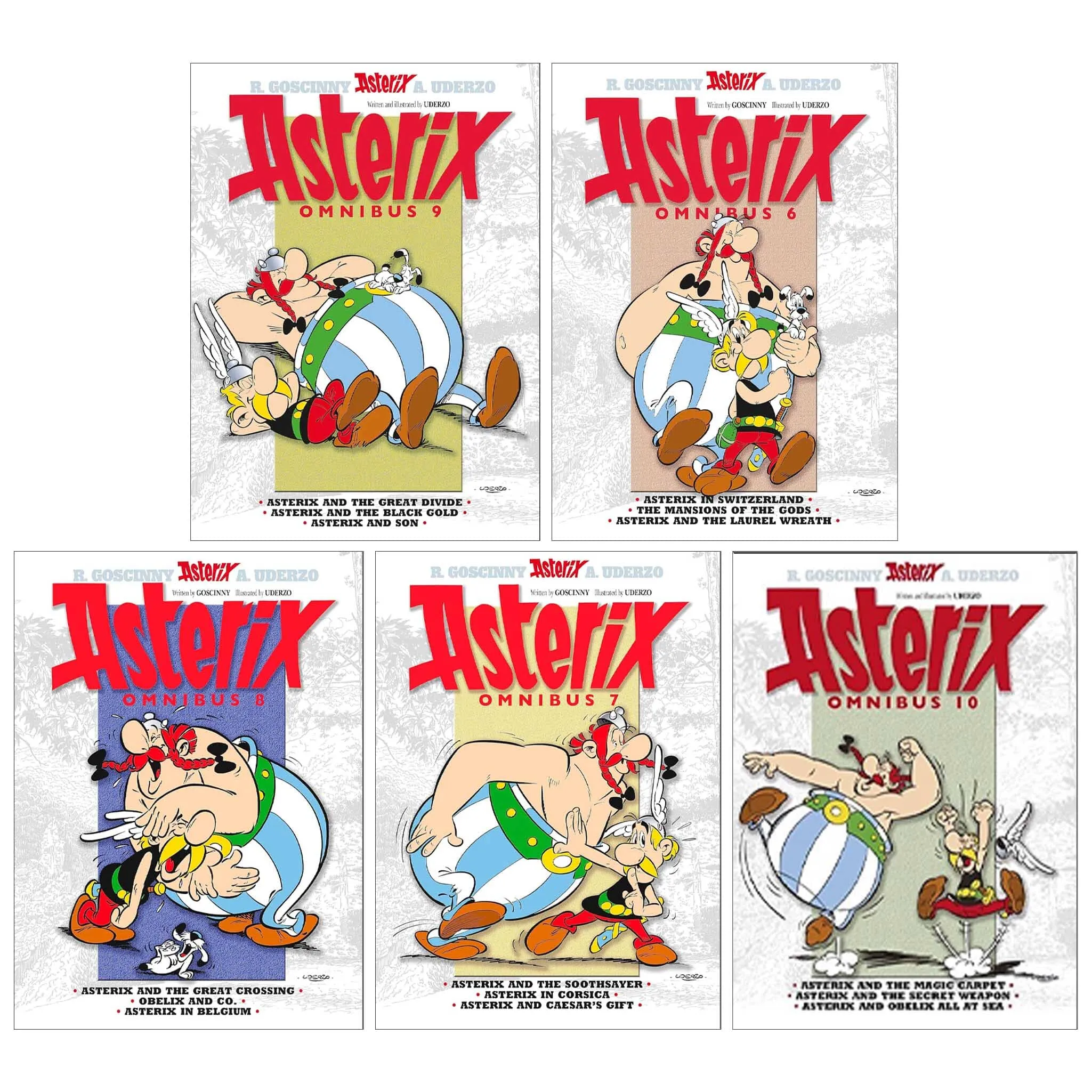 Asterix Omnibus 6-10 (Book 16-30) by Goscinny & Uderzo: (3 Book in 1) 5 Books Collection Set - Ages 6-11 - Paperback
