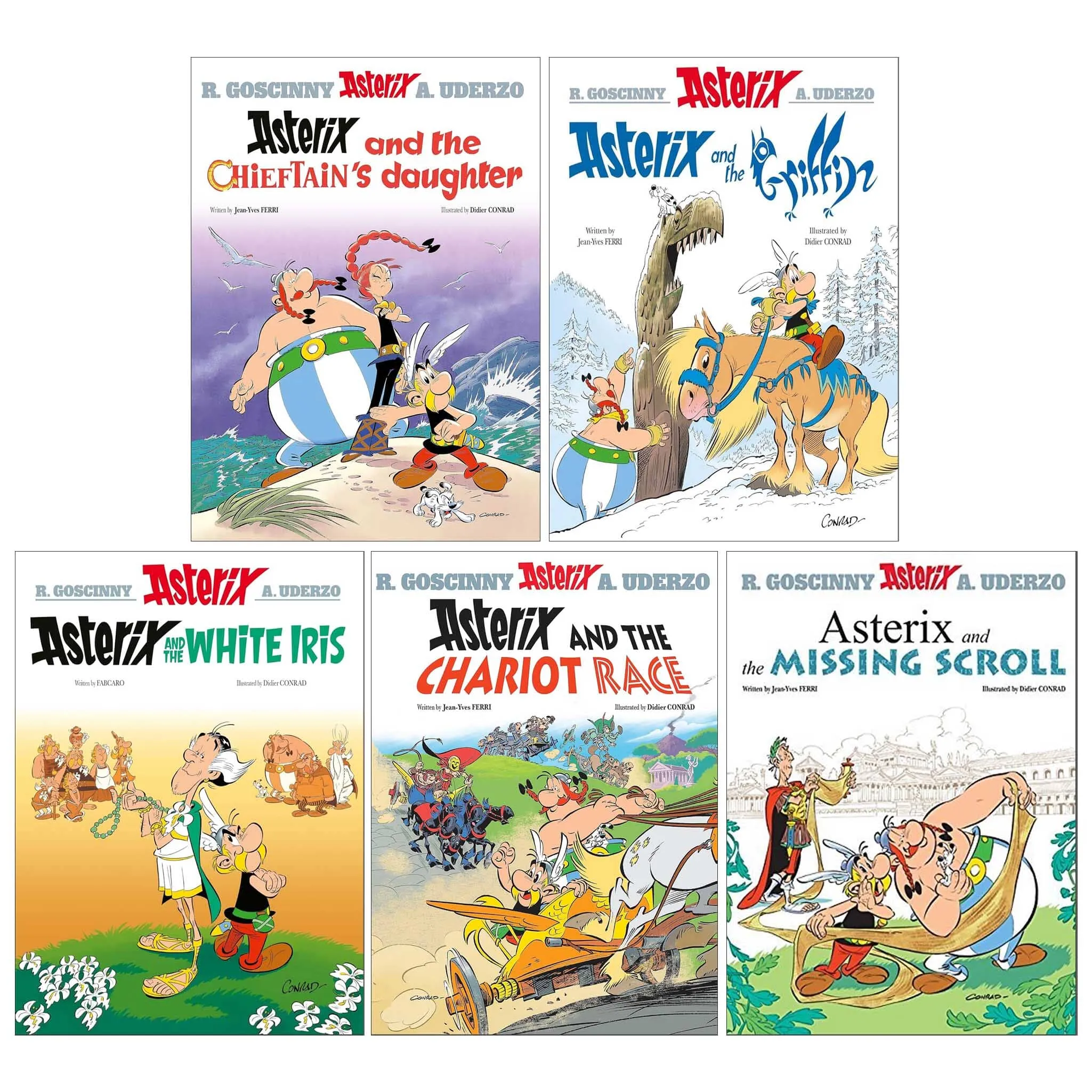 Asterix Series 8 (Book 36-40) by Goscinny & Uderzo: 5 Books Collection Set - Ages 6-11 - Paperback