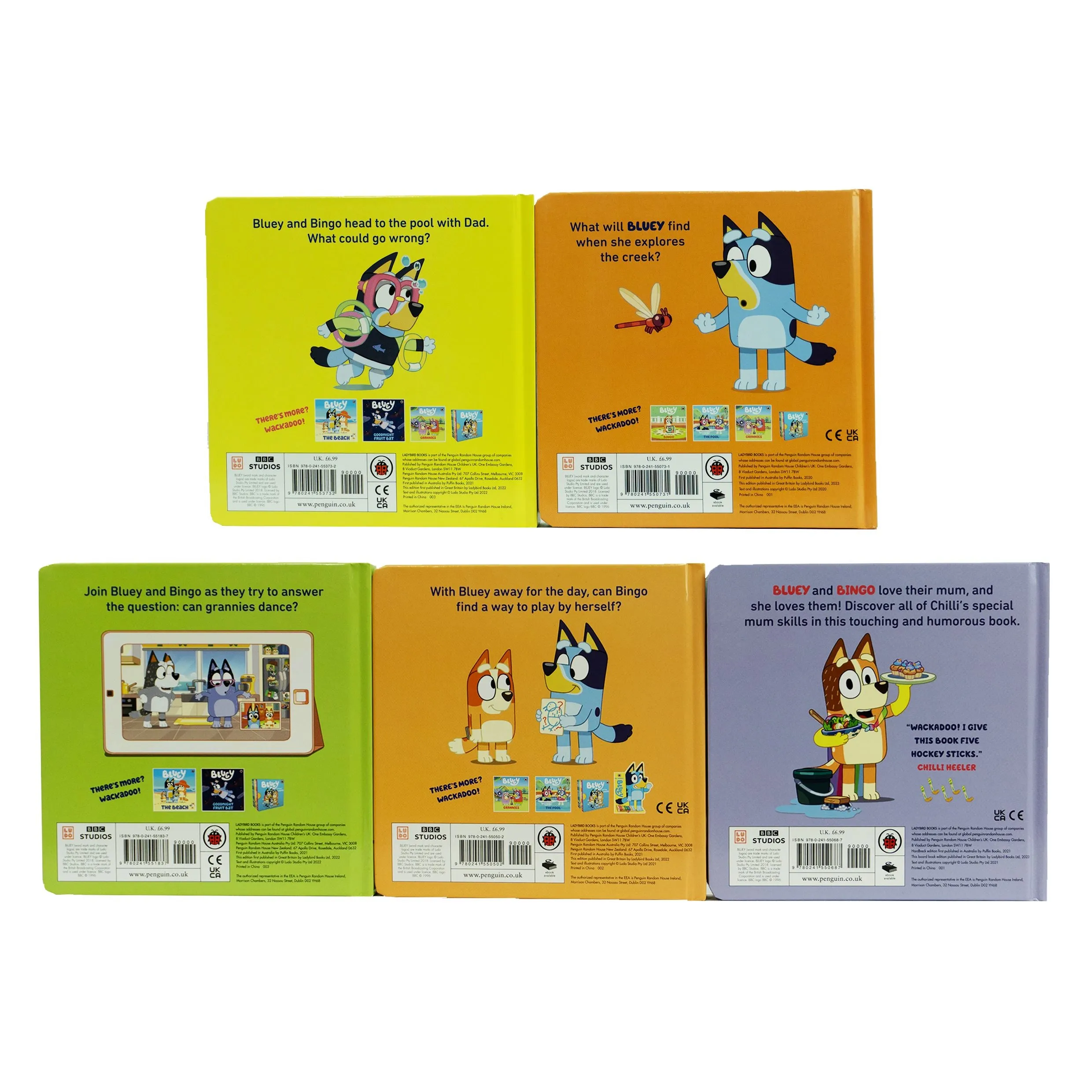Bluey 5 Board Books Collection Set - Ages 3-7 - Board Book
