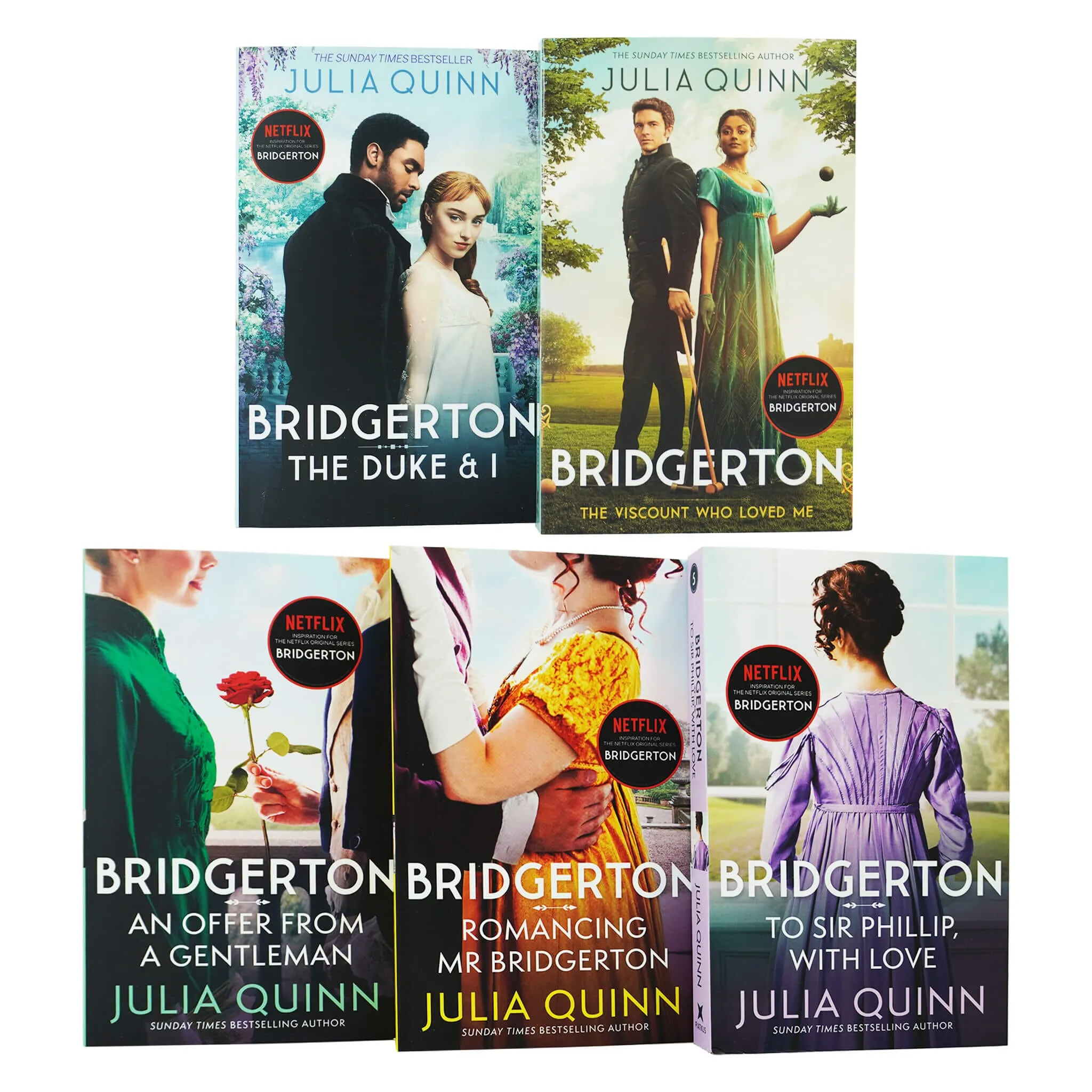Bridgerton by Julia Quinn: Books 1-5 Collection Set - Fiction - Paperback