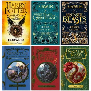 Harry Potter, Fantastic Beasts Scripts & Hogwarts Library By J.K. Rowling 6 Books Collection Set - Ages 10-15 - Paperback