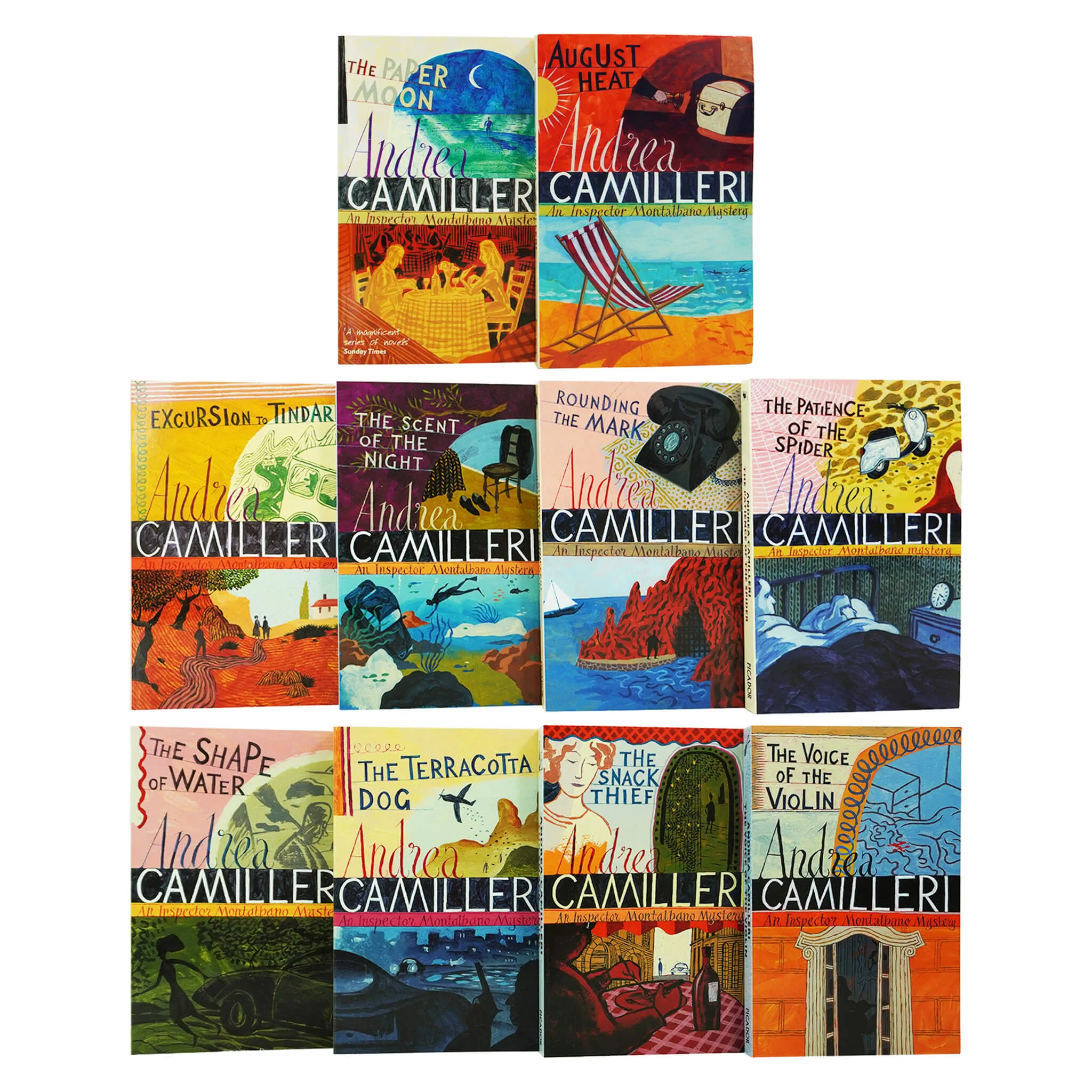 Inspector Montalbano by Andrea Camilleri Books 1-10 Collection Set - Fiction - Paperback
