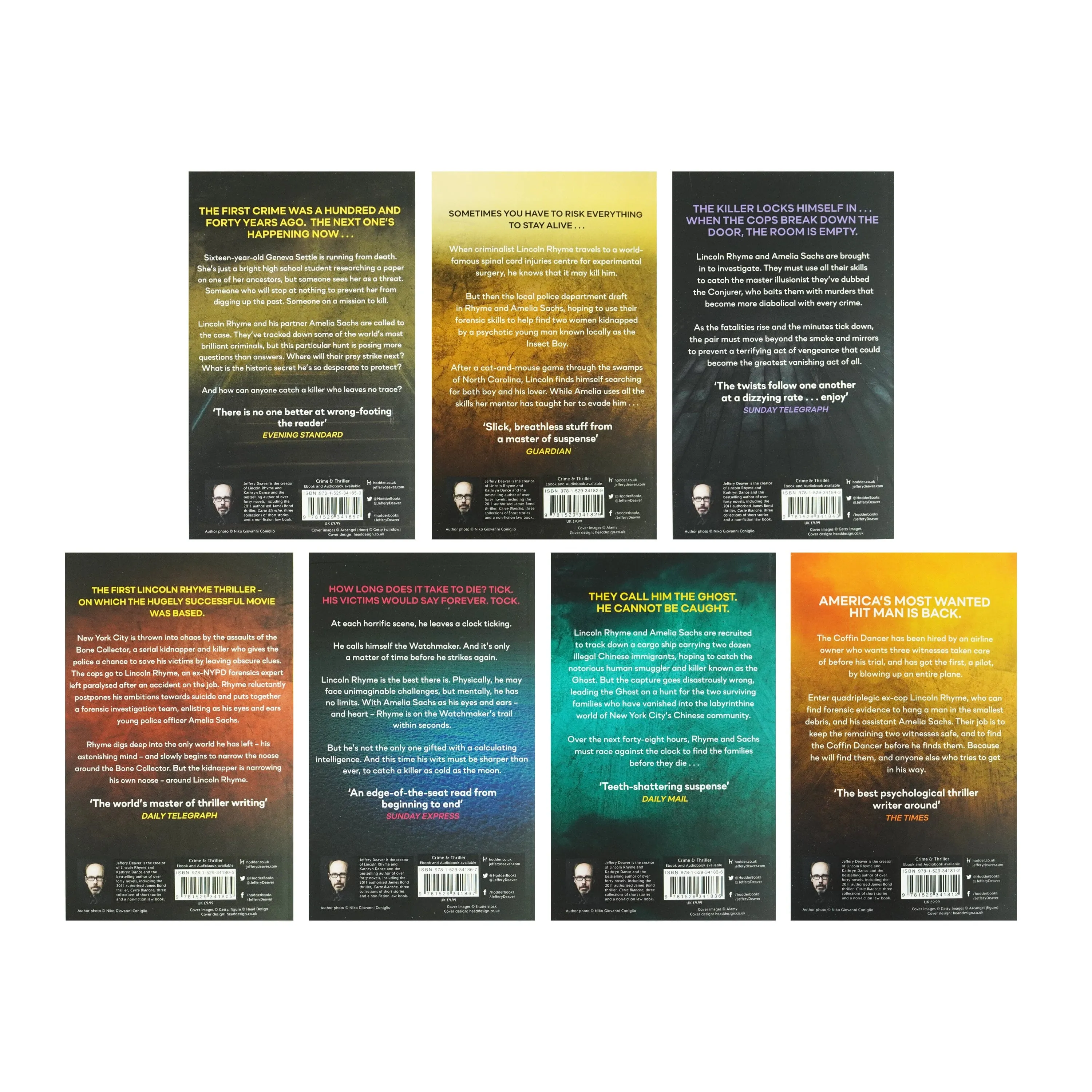 Lincoln Rhyme Thrillers Series By Jeffery Deaver 7 Books Collection - Fiction - Paperback