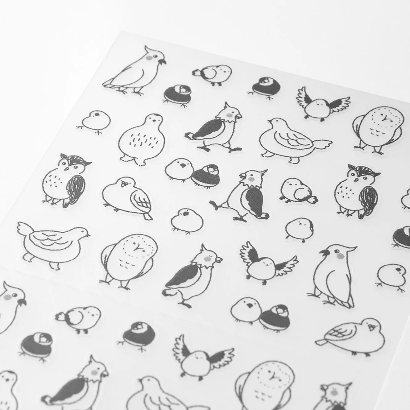 Midori - Planner Sticker - Seal Collection - Birds Sketch