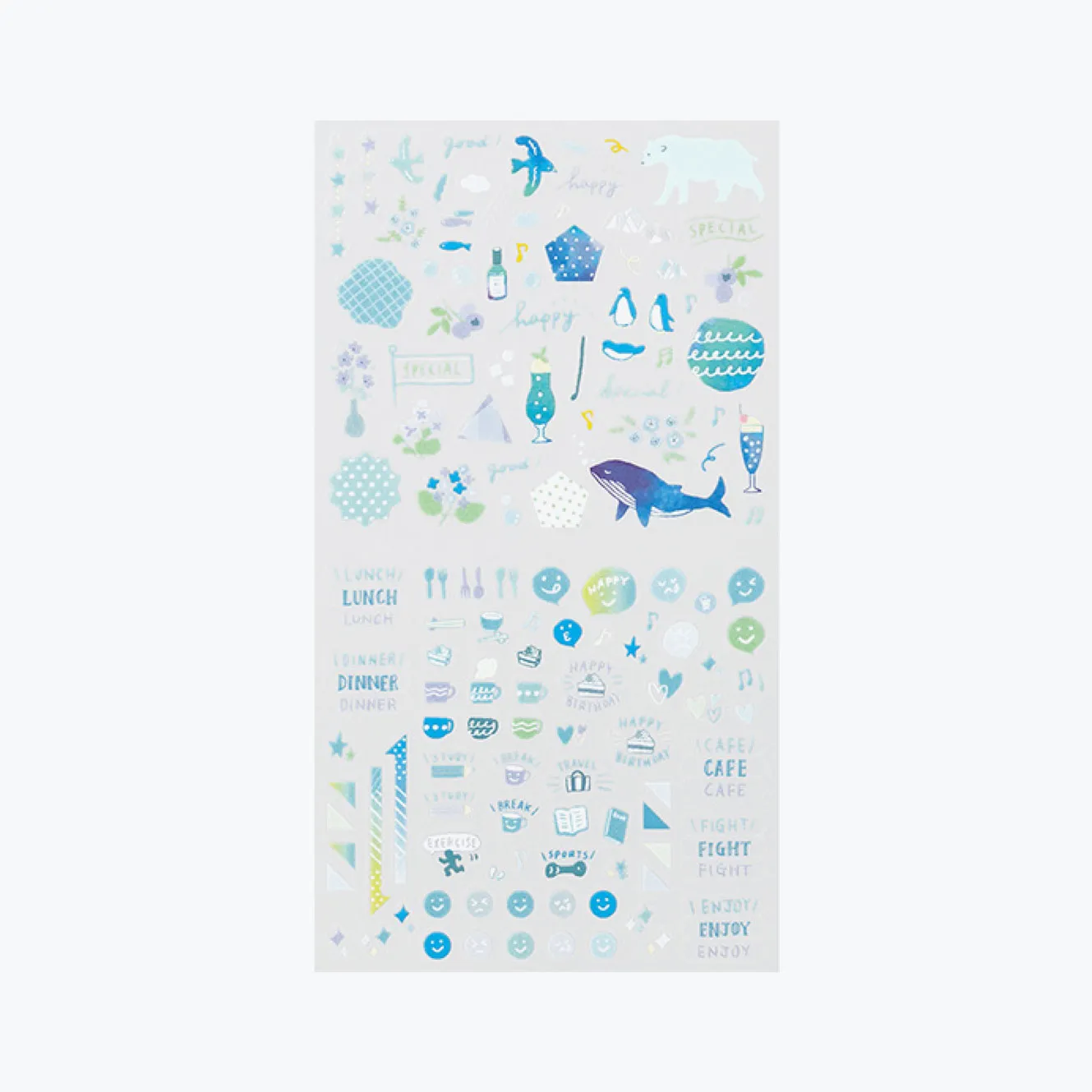Midori - Planner Sticker - Seal Collection - Blue