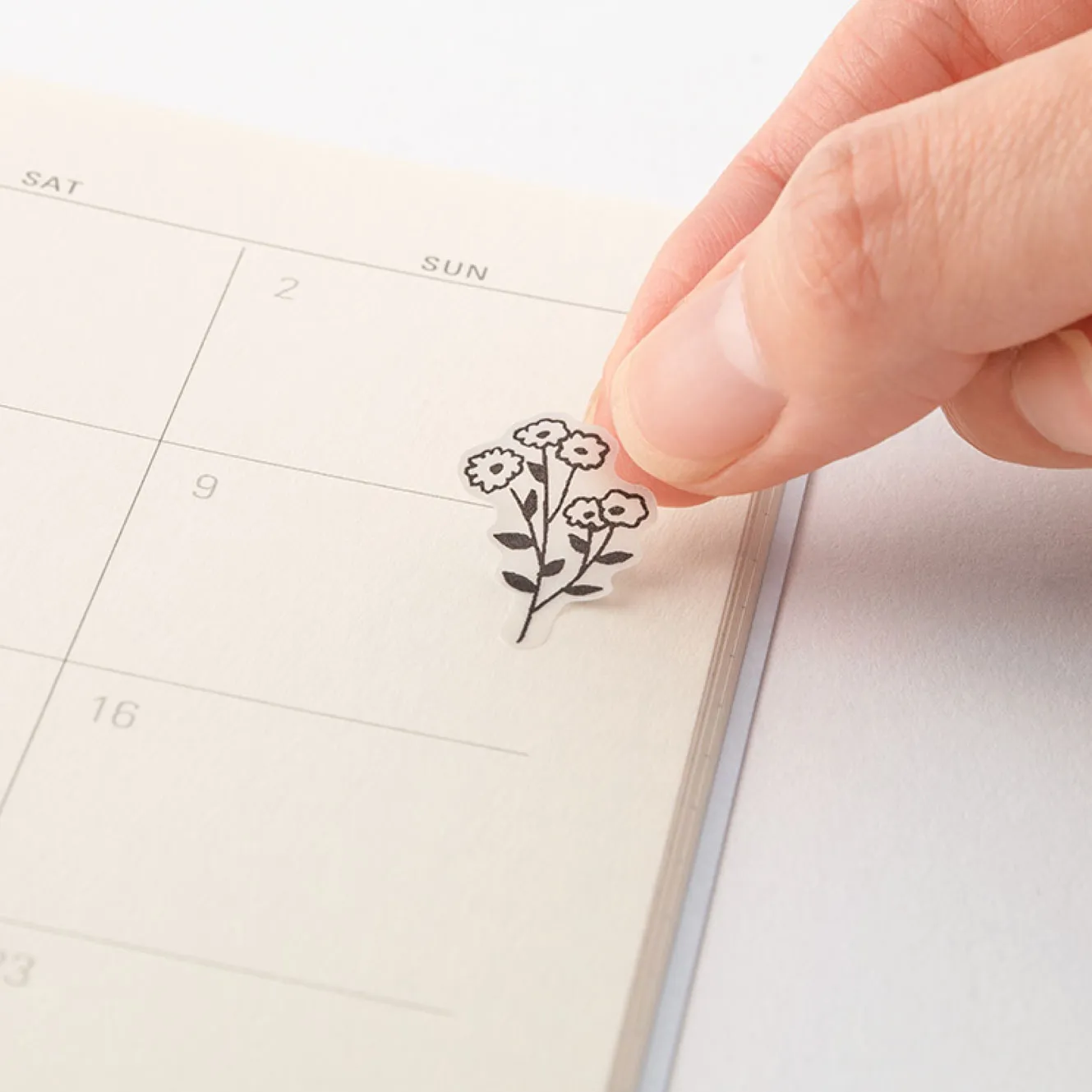 Midori - Planner Sticker - Sticker Collection - Floral Monotone
