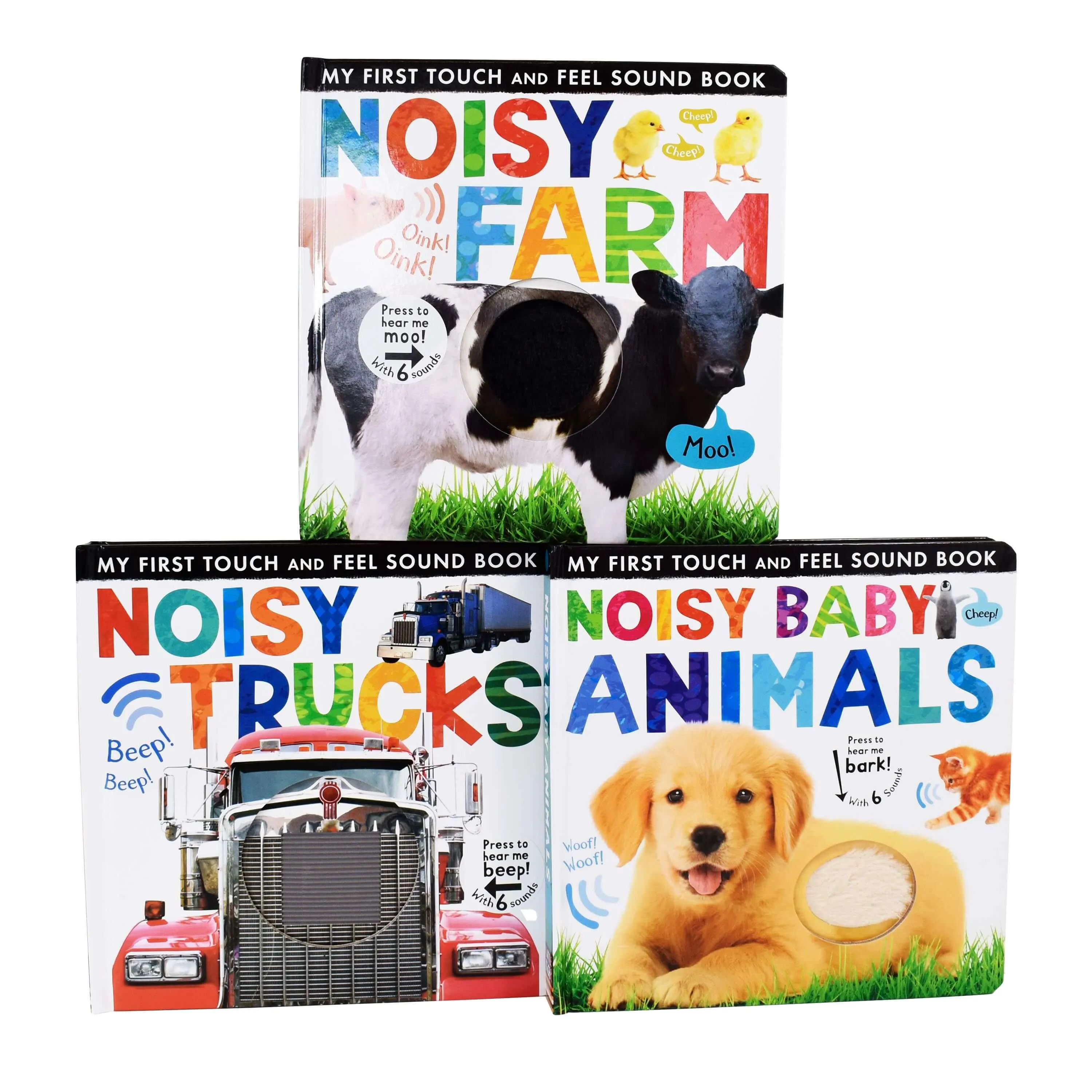 My First Touch Noisy And Feel Sound 3 Books By Little Tiger Press - Ages 0-5 - Board Book