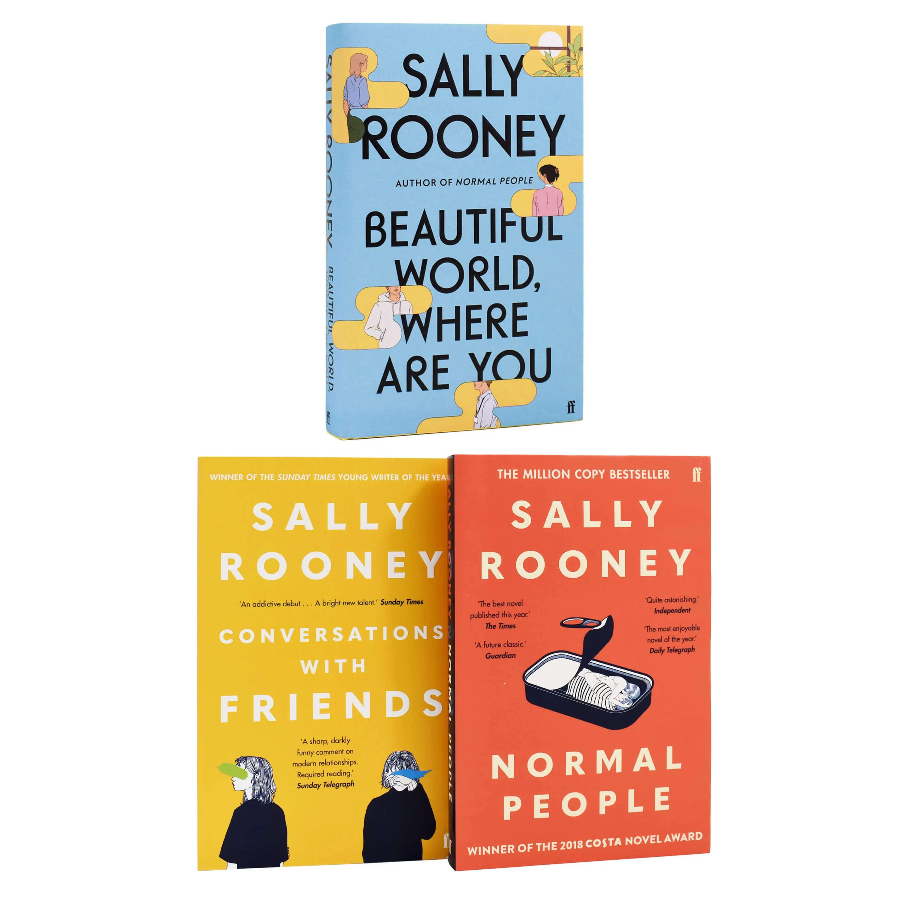 Normal People, Conversations with Friends & Beautiful World, Where Are You By Sally Rooney: 3 Book Collection Set - Fiction - Hardback/Paperback