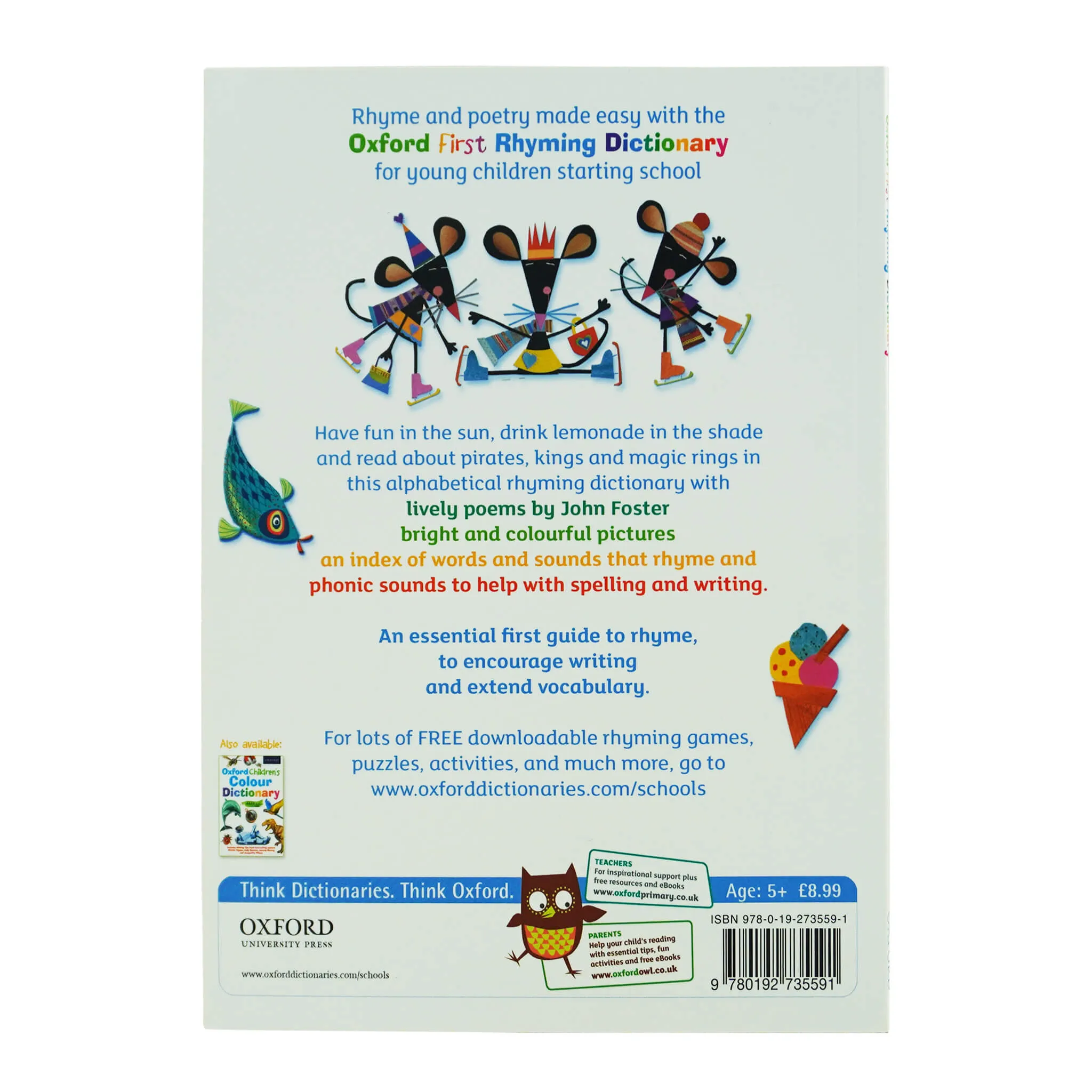 Oxford First Rhyming Dictionary (Children's Dictionary) Book By Foster & John - Age 5-7 - Paperback