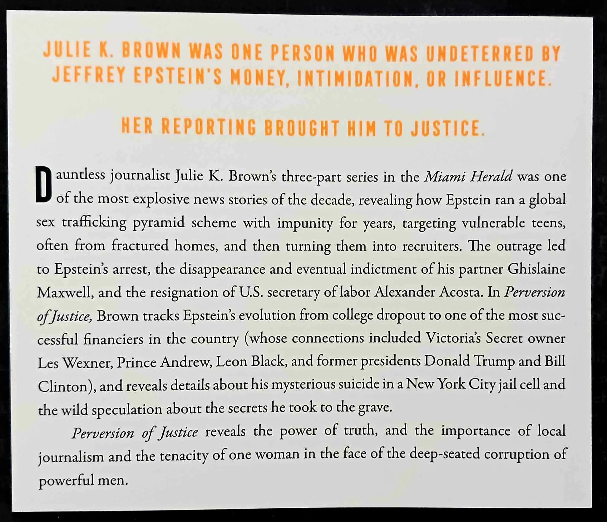 PERVERSION OF JUSTICE - Julie K. Brown