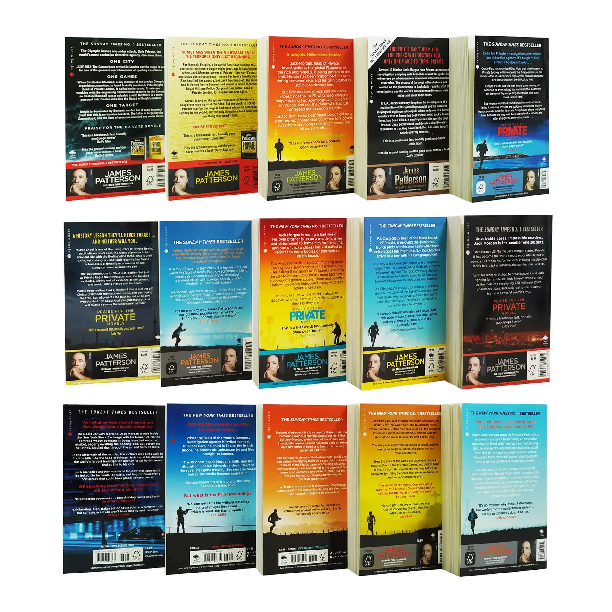 Private Series 15 Books Collection Set by James Patterson - Fiction - Paperback