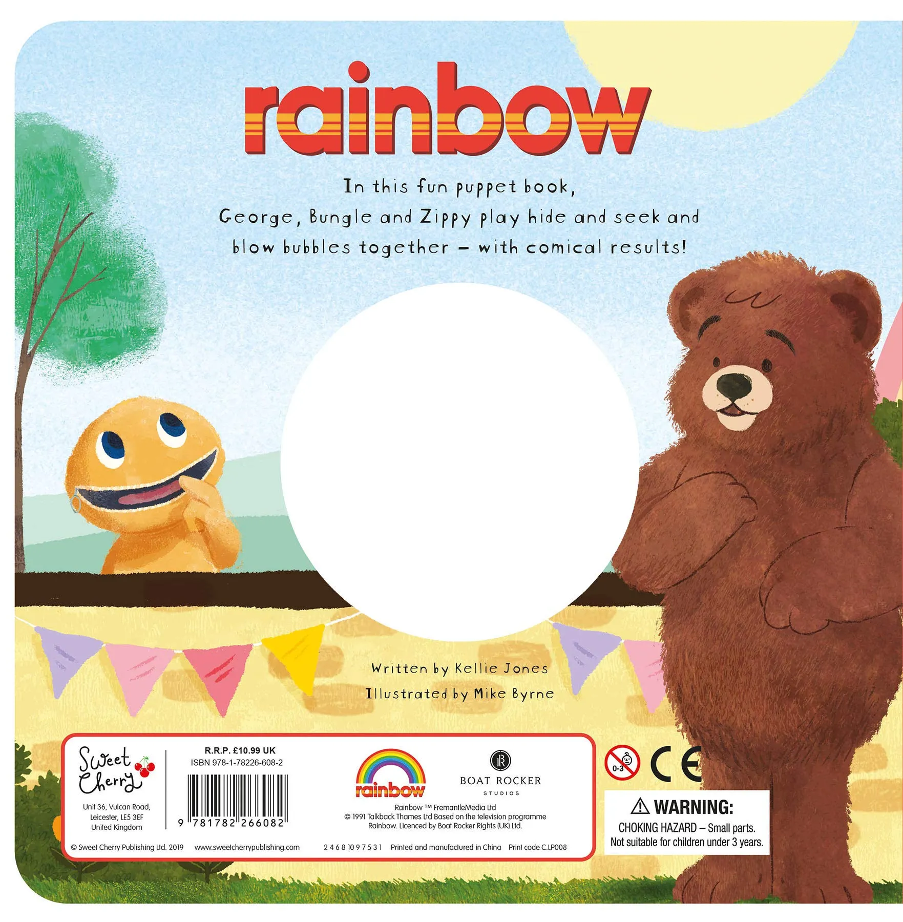Rainbow Let's Play, George! Hand Puppet Book by Kellie Jones - Ages 3-5 - Board Books