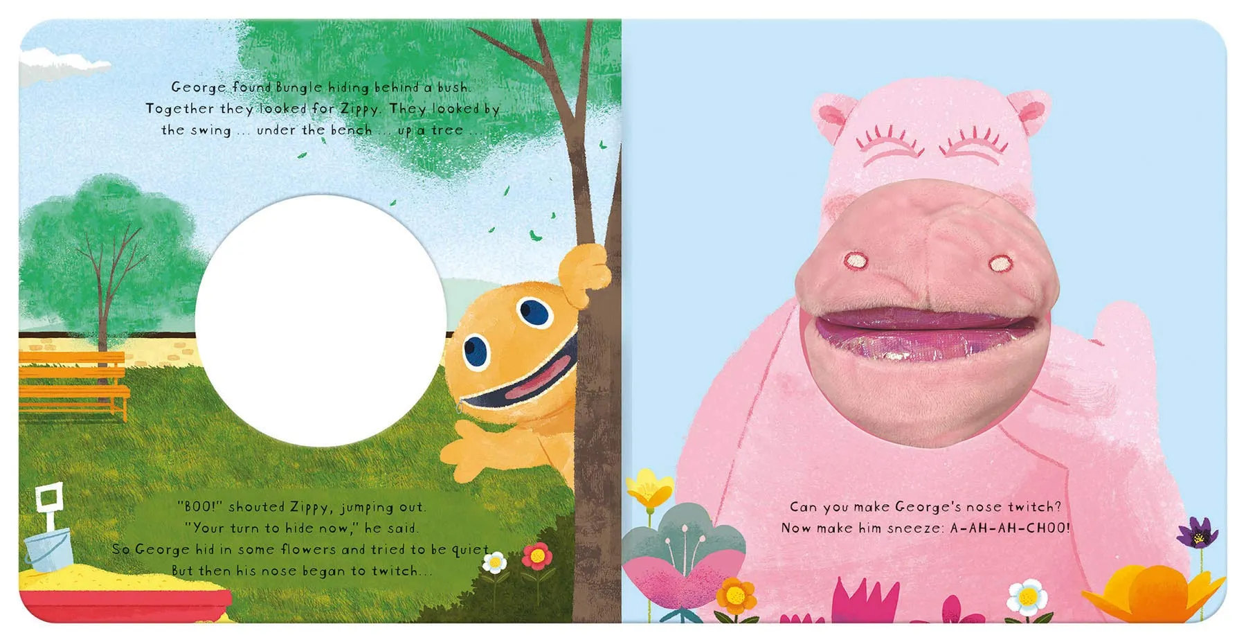 Rainbow Let's Play, George! Hand Puppet Book by Kellie Jones - Ages 3-5 - Board Books