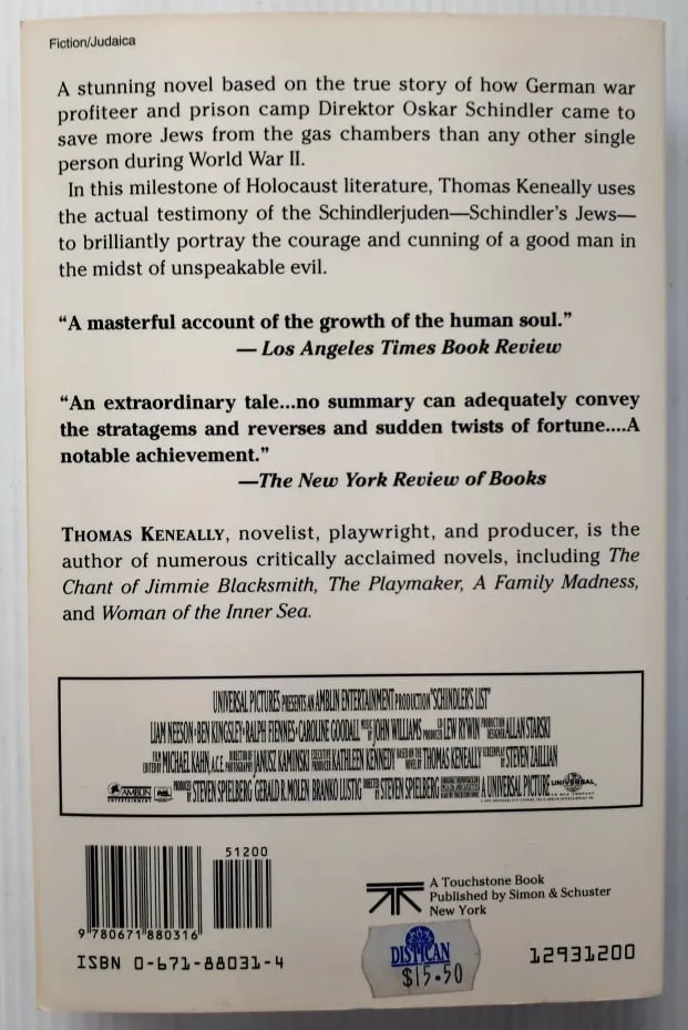 SCHINDLER'S LIST - Thomas Keneally