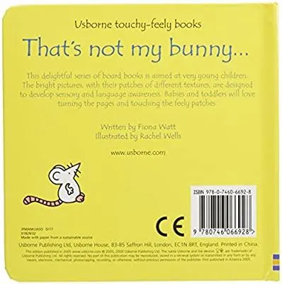 That's not my bunny... by Fiona Watt & Rachel Wells – Age 0-5 – Board Book
