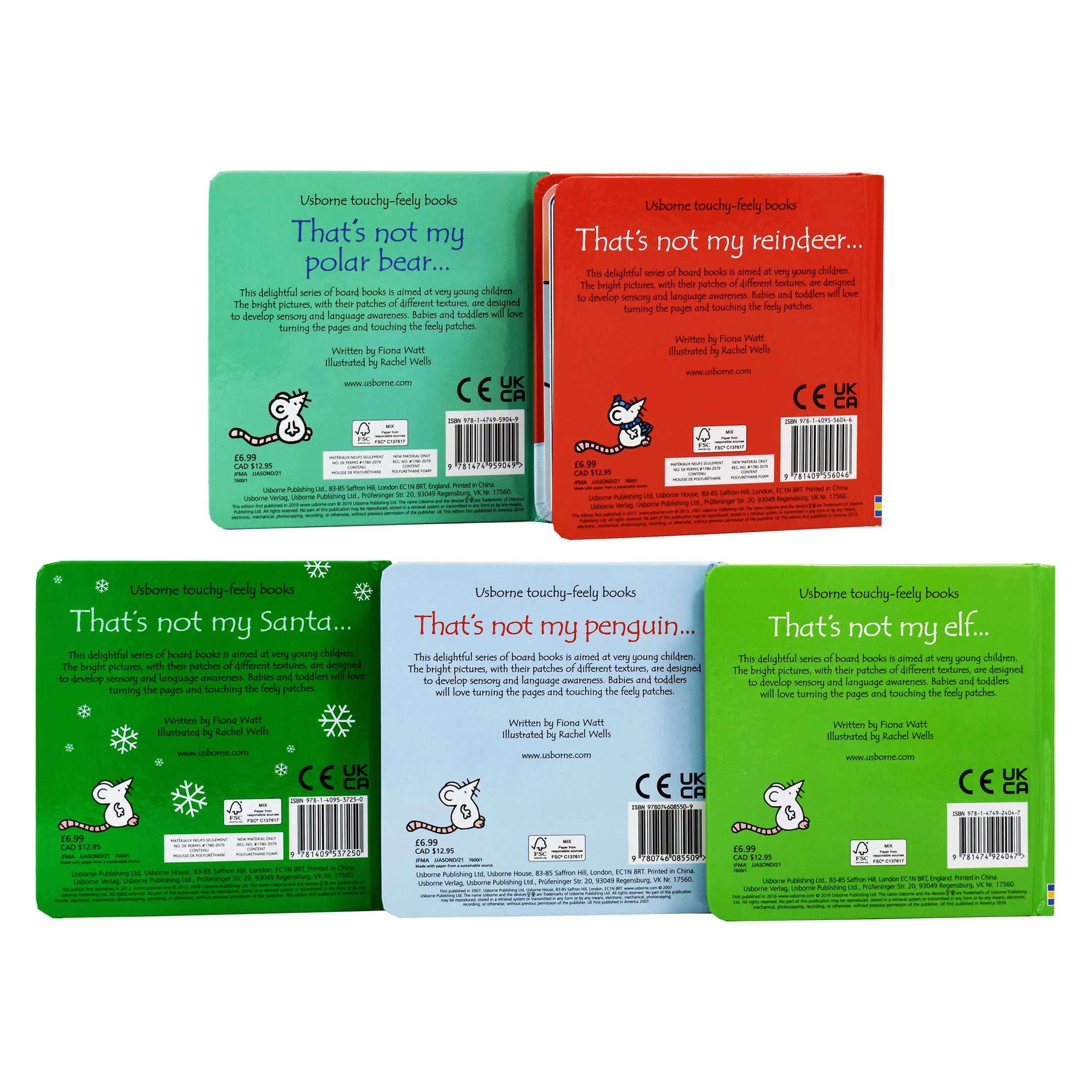 That's not my... Christmas Box Set 5 Books Collection by Fiona Watt & Rachel Wells - Ages 0-5 - Board Book