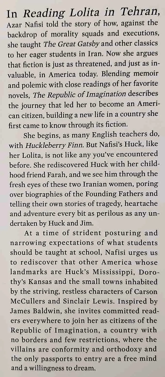 THE REPUBLIC OF IMAGINATION - Azar Nafisi