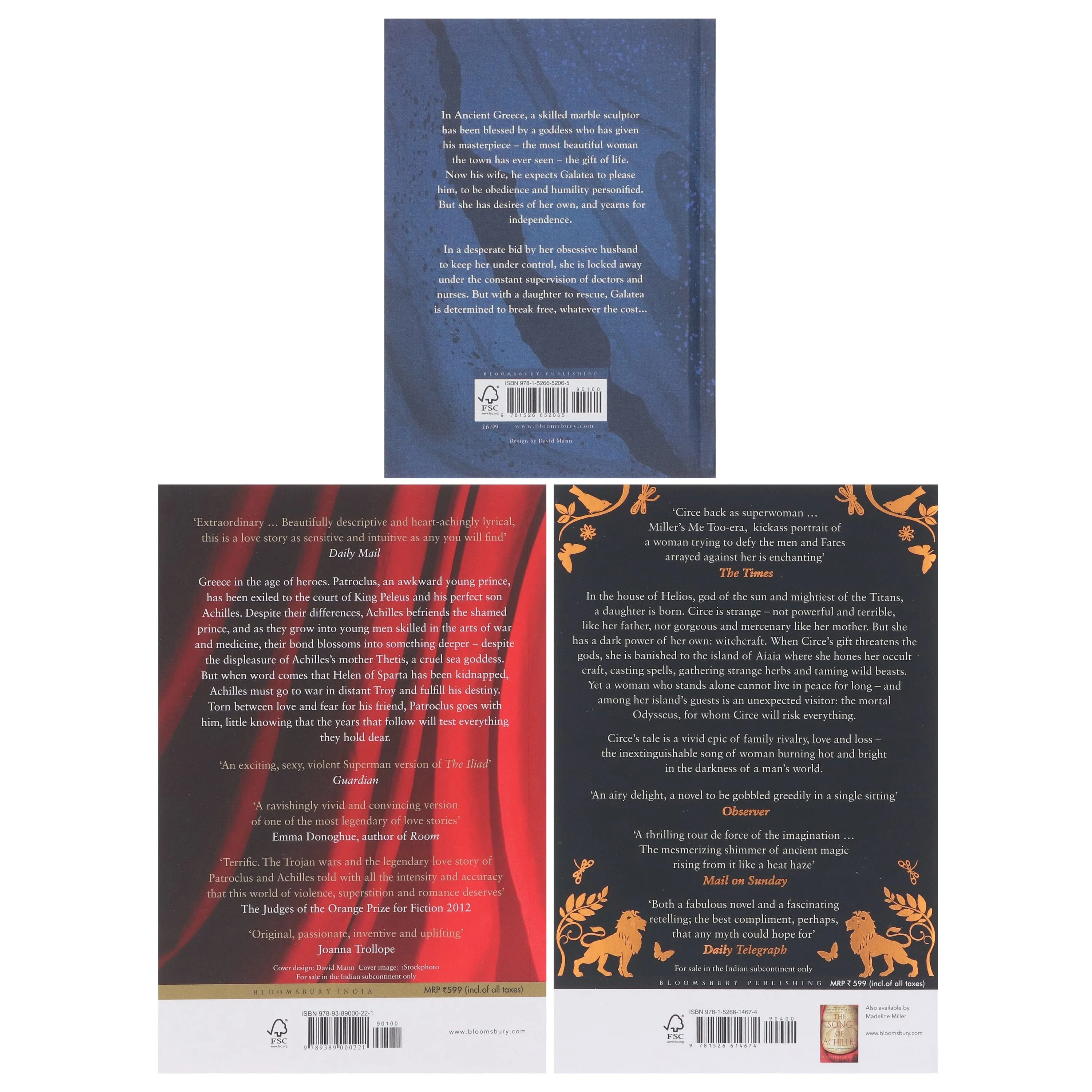 The Song of Achilles, Circe & Galatea By Madeline Miller: 3 Books Collection Set - Fiction - Paperback/Hardback