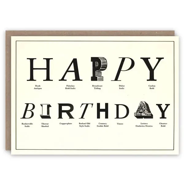 Typographic Birthday Card