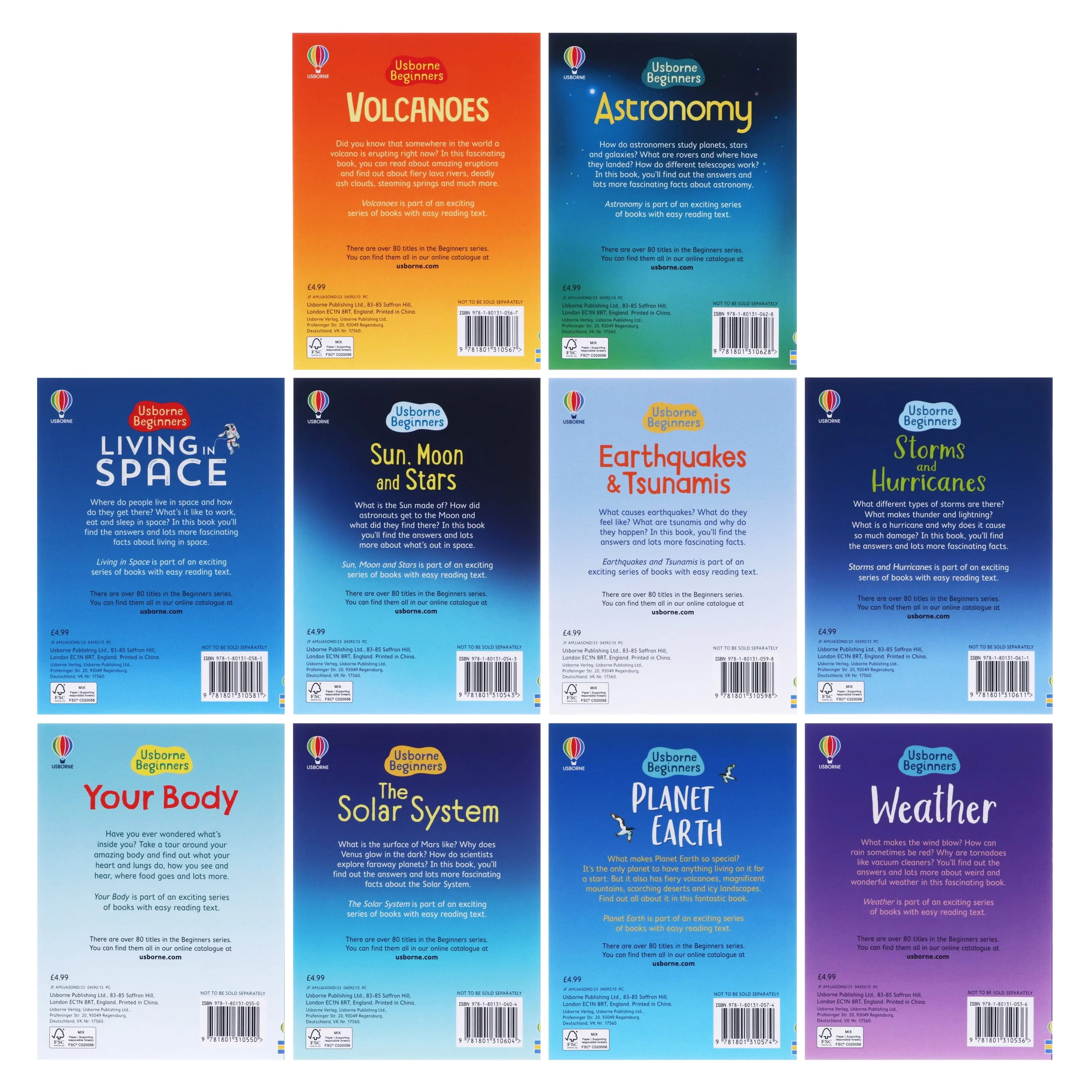 Usborne Beginners Science 10 Books Collection - Ages 4-10 - Paperback