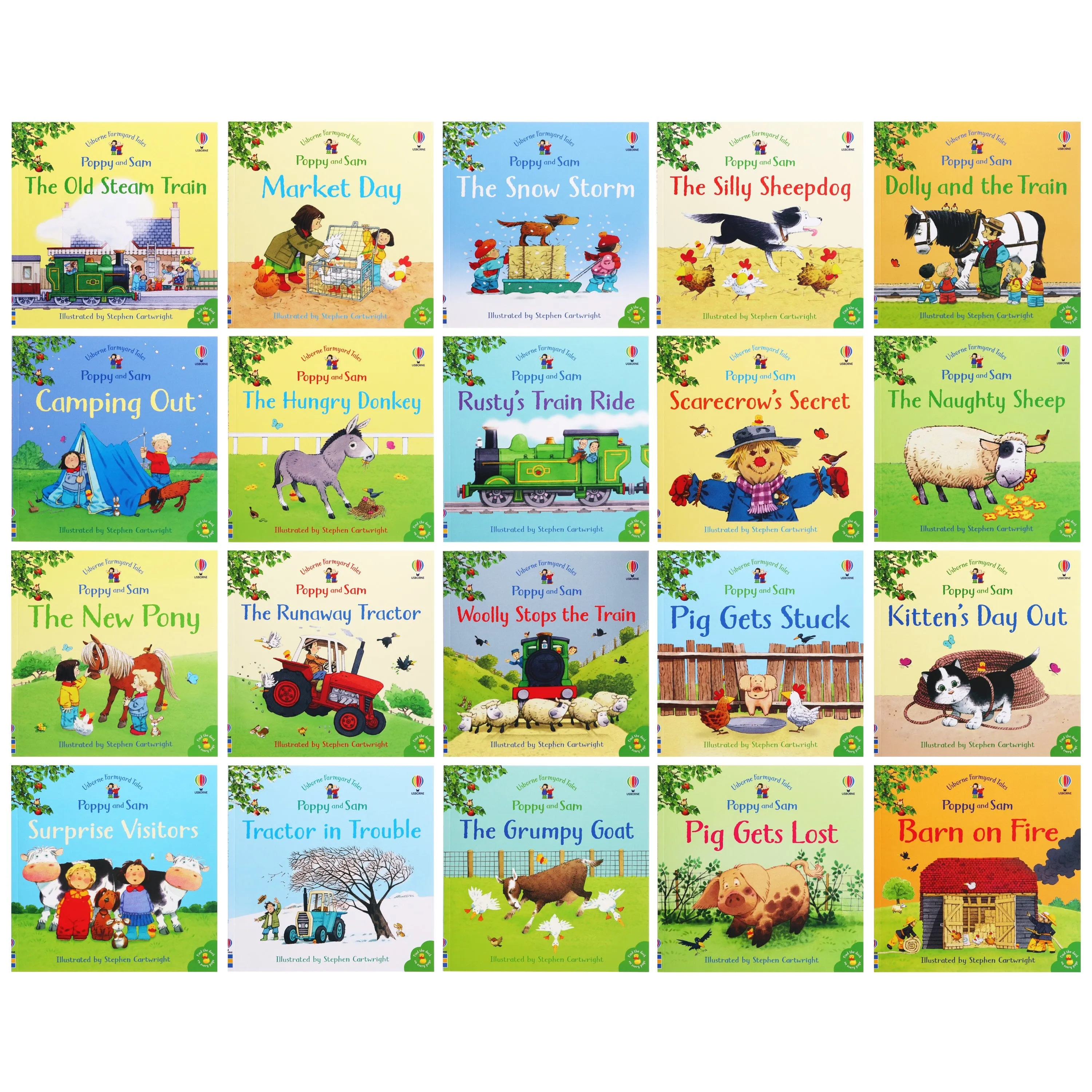 Usborne Farmyard Tales Poppy and Sam Story Collection 20 Books Set By Stephen Cartwright - Ages 2-6 - Paperback