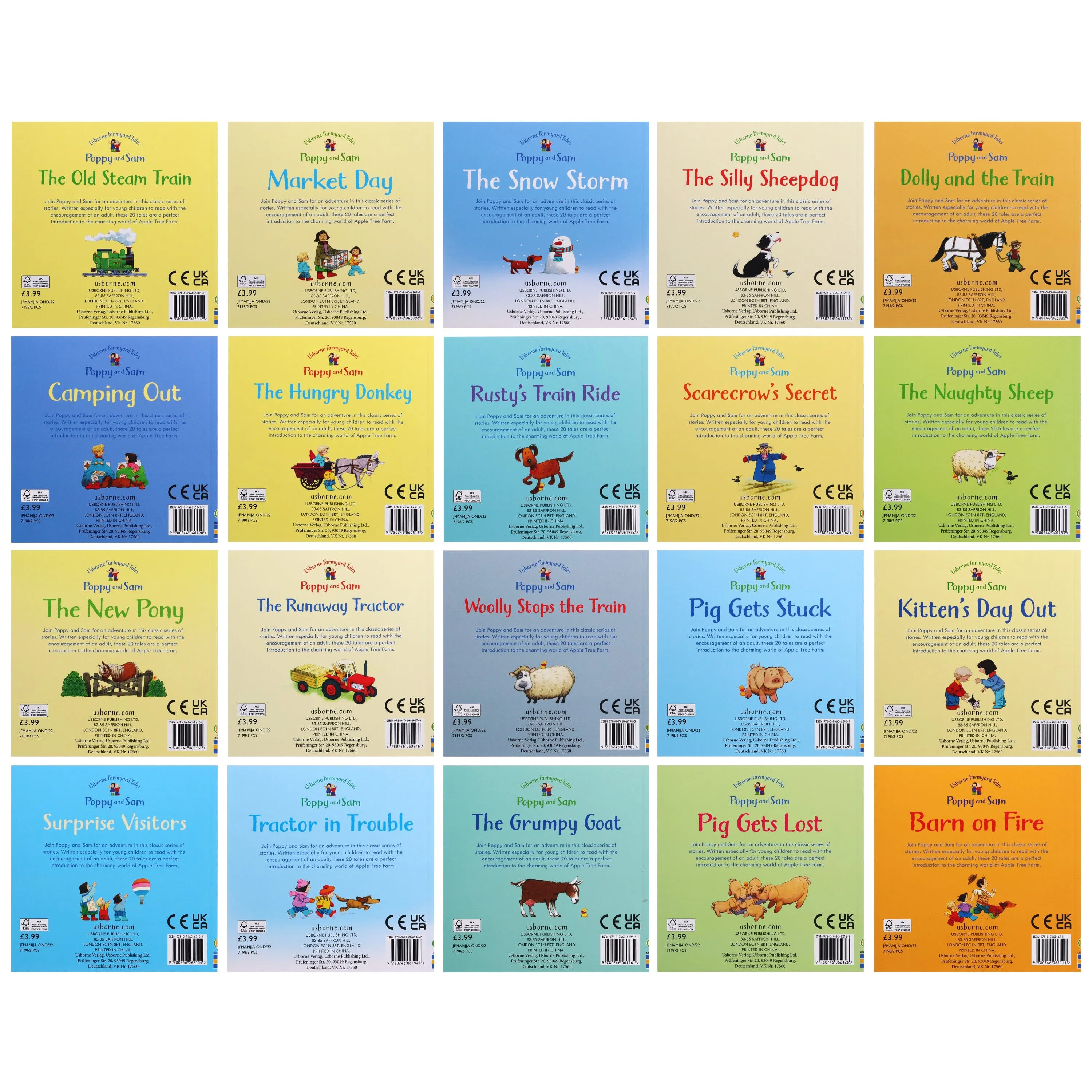 Usborne Farmyard Tales Poppy and Sam Story Collection 20 Books Set By Stephen Cartwright - Ages 2-6 - Paperback
