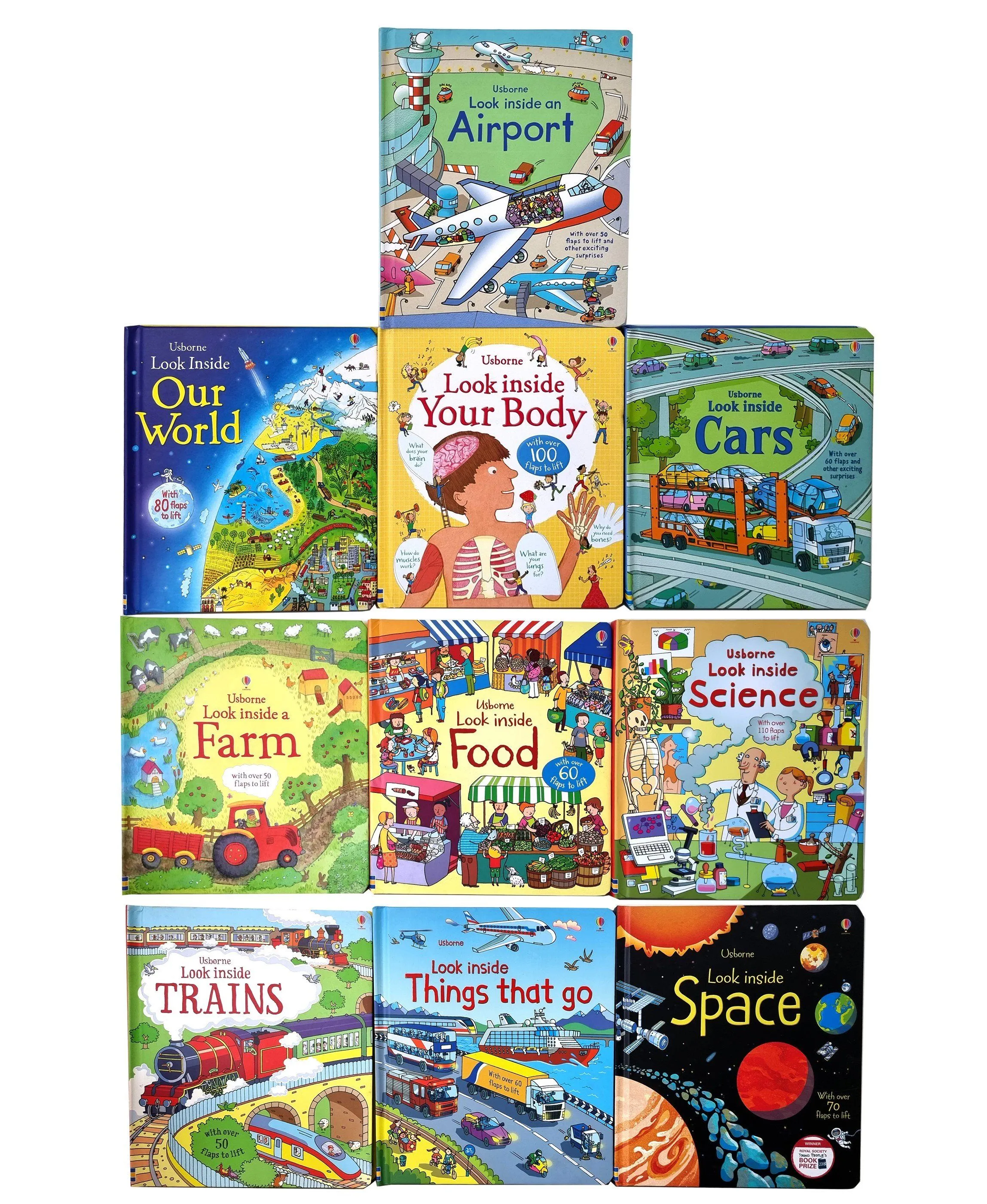 Usborne Look Inside 10 Books Children's Collection Set - Ages 0-5 - Board Book